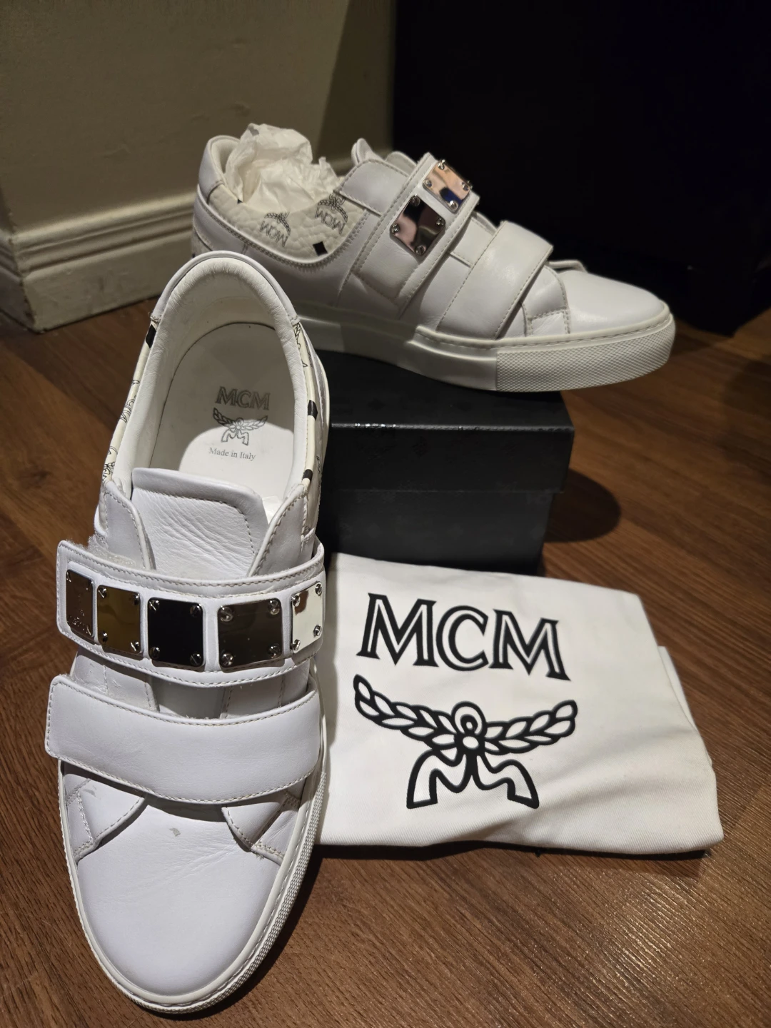 MCM White Leather Sneakers