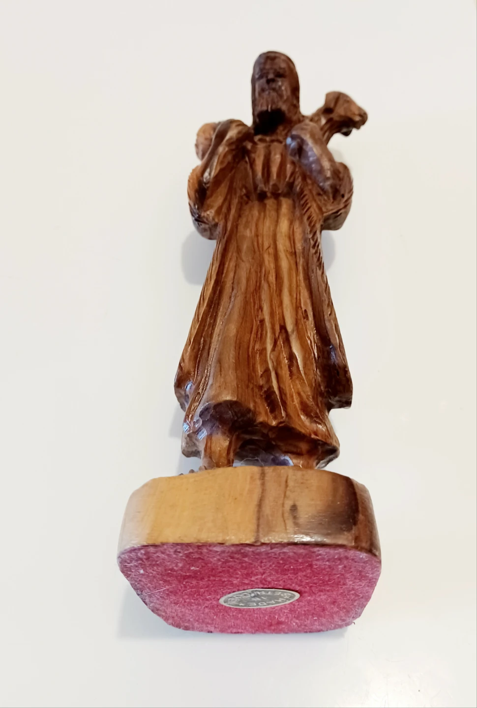 Hand Carved Olive Wood Shepherd Statue - photo 5