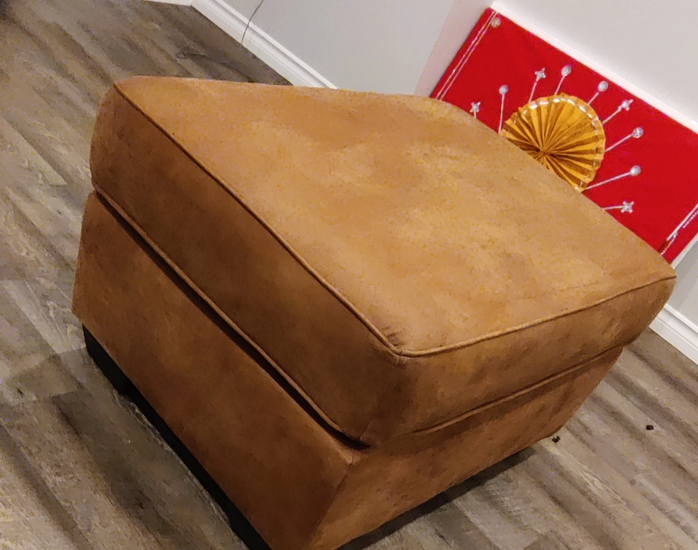 Ashley Brown faux leather Ottoman - photo 2