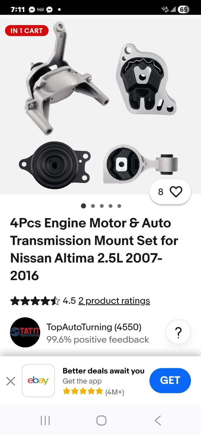 4Pcs Engine Motor Mount Set for Nissan Altima 2.5L 2007-2016 - photo 3