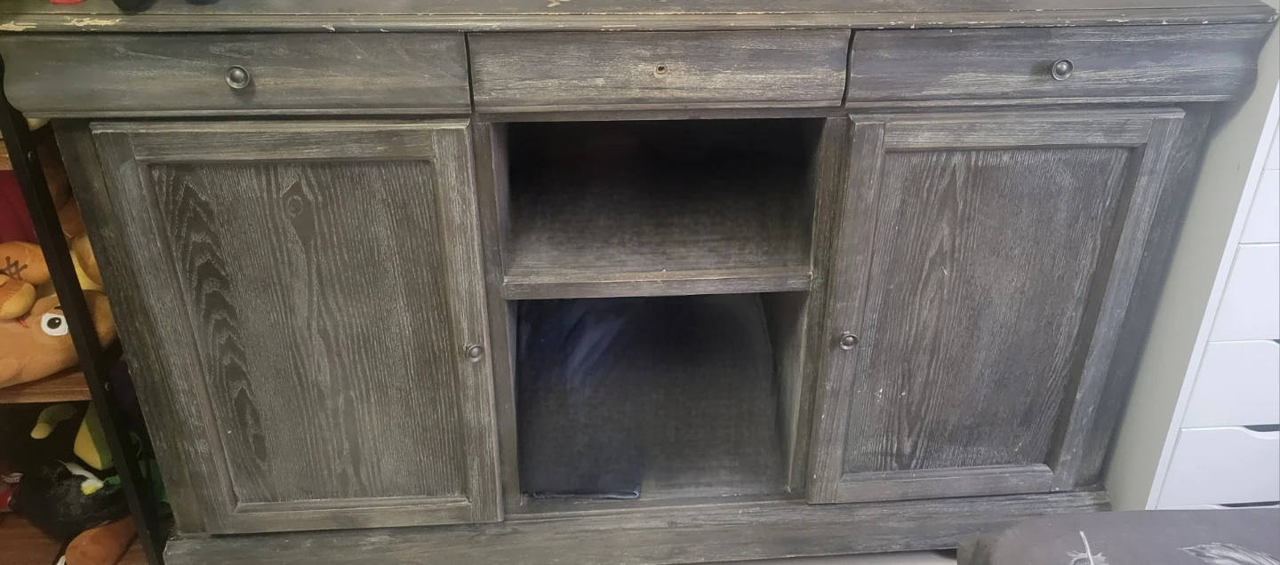 Gray Wood Sideboard Cabinet