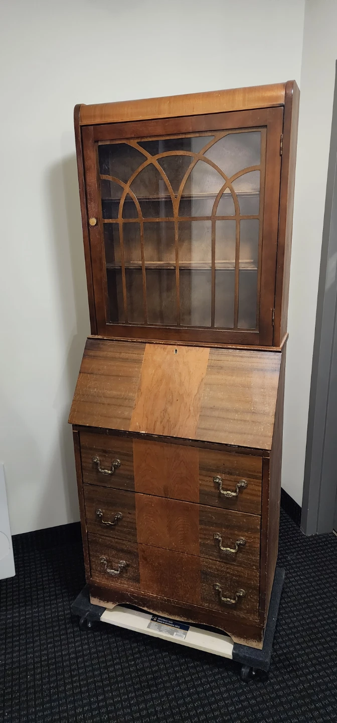 Vintage Secretary Desk with Cabinet
