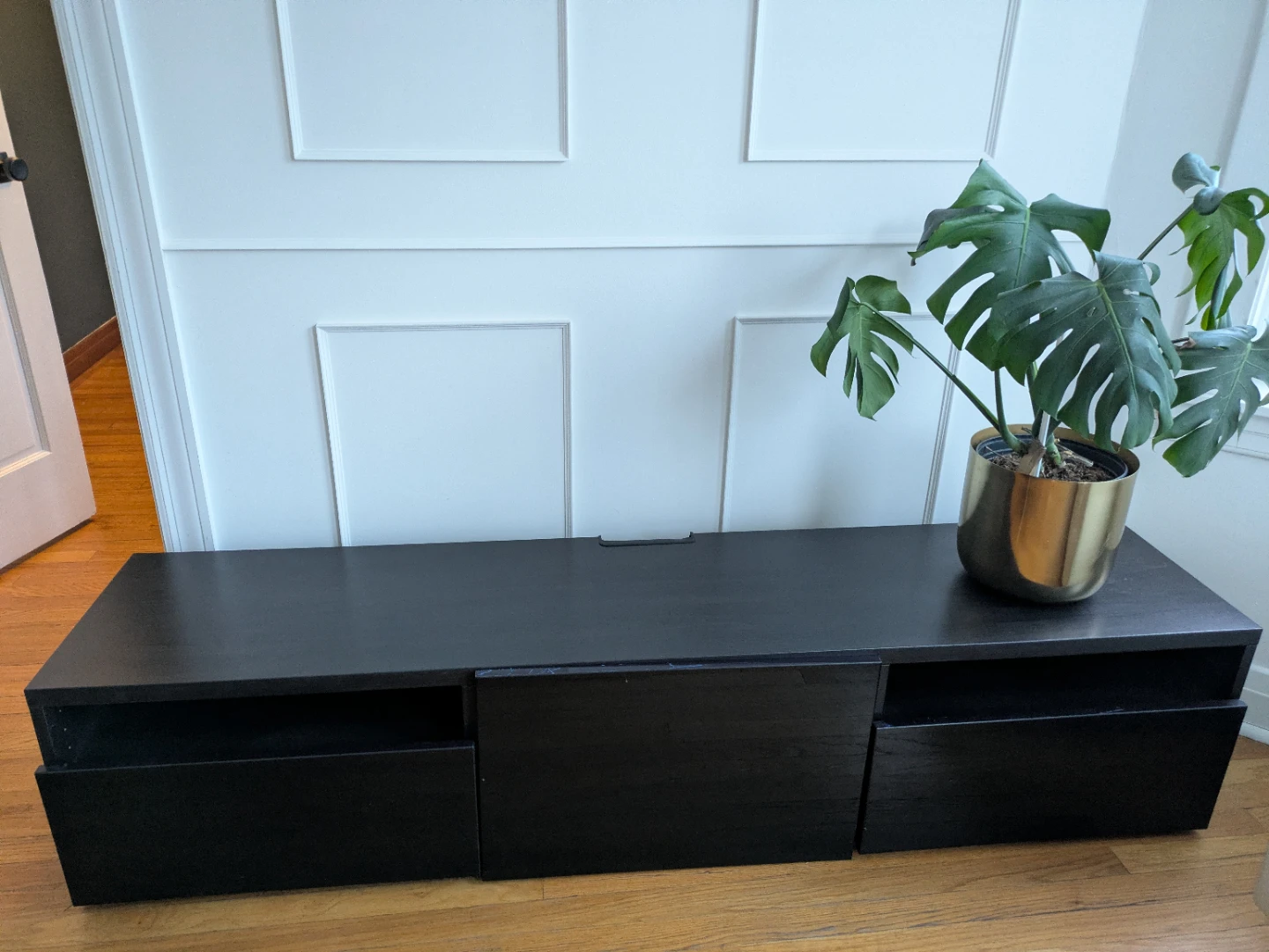 Black TV Stand with Drawers