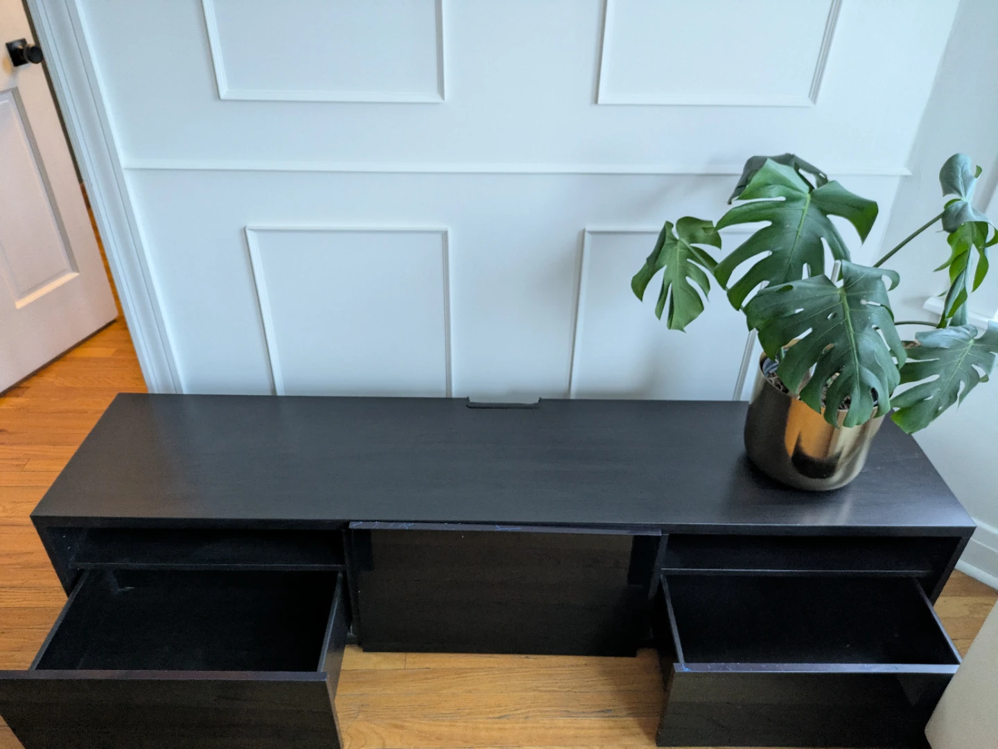 Black TV Stand with Drawers - photo 2
