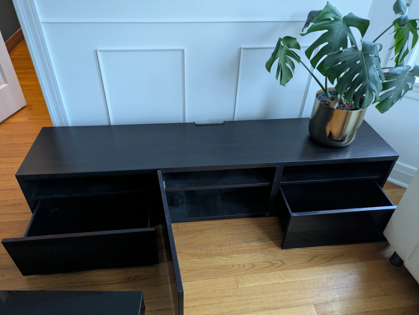 Black TV Stand with Drawers - photo 3
