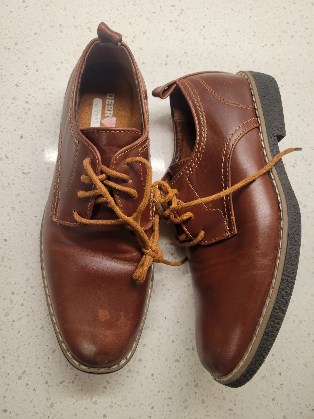 Deer Stags Brown Leather Oxford Dress Shoes