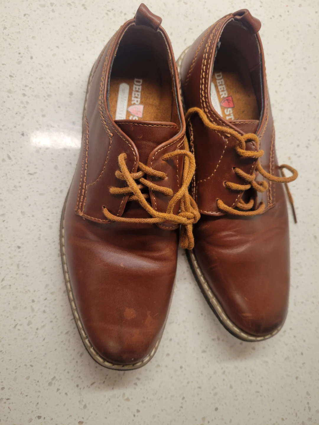Deer Stags Brown Leather Oxford Dress Shoes - photo 2