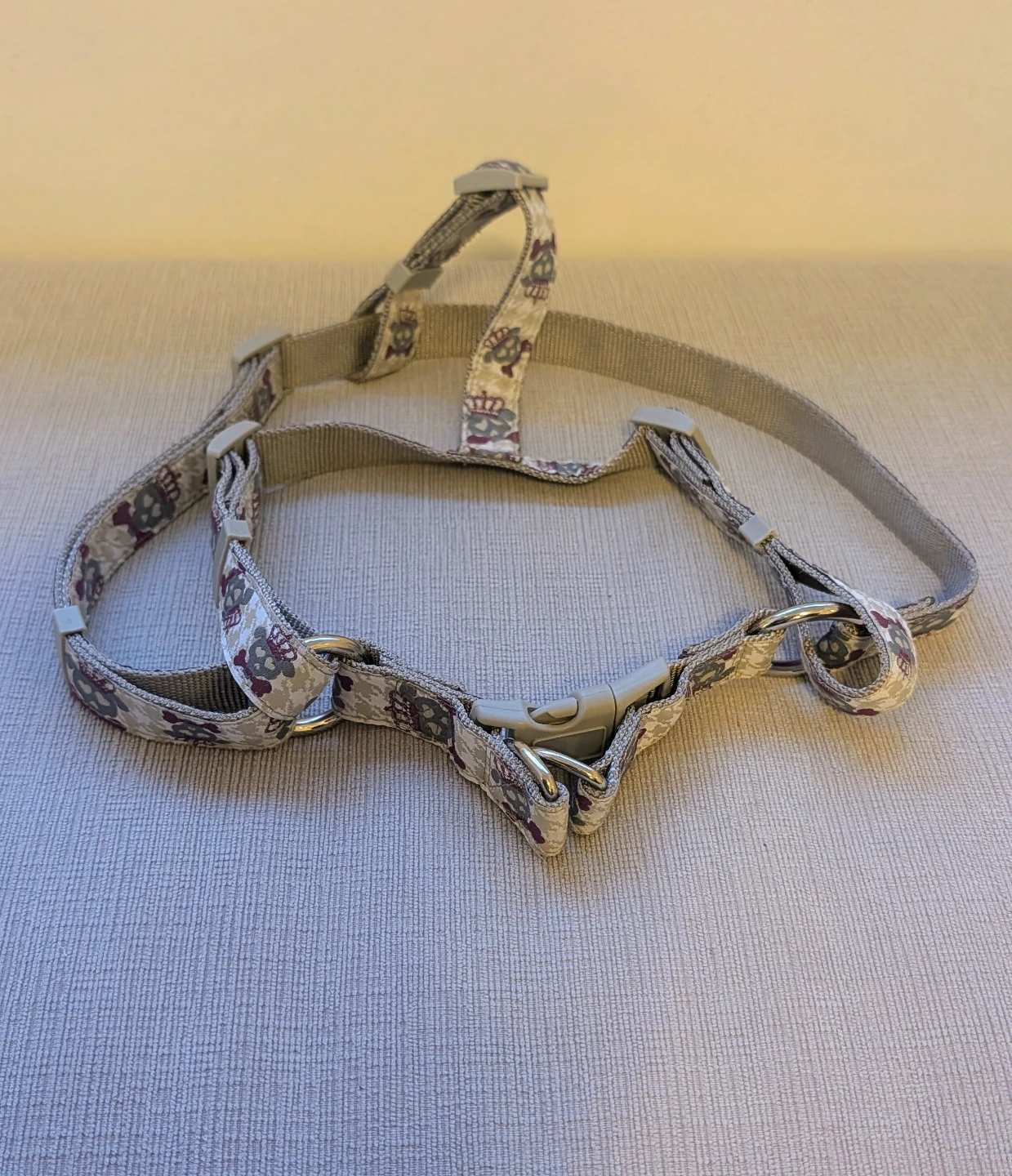Dog Harness Skull Print  (Size Medium)