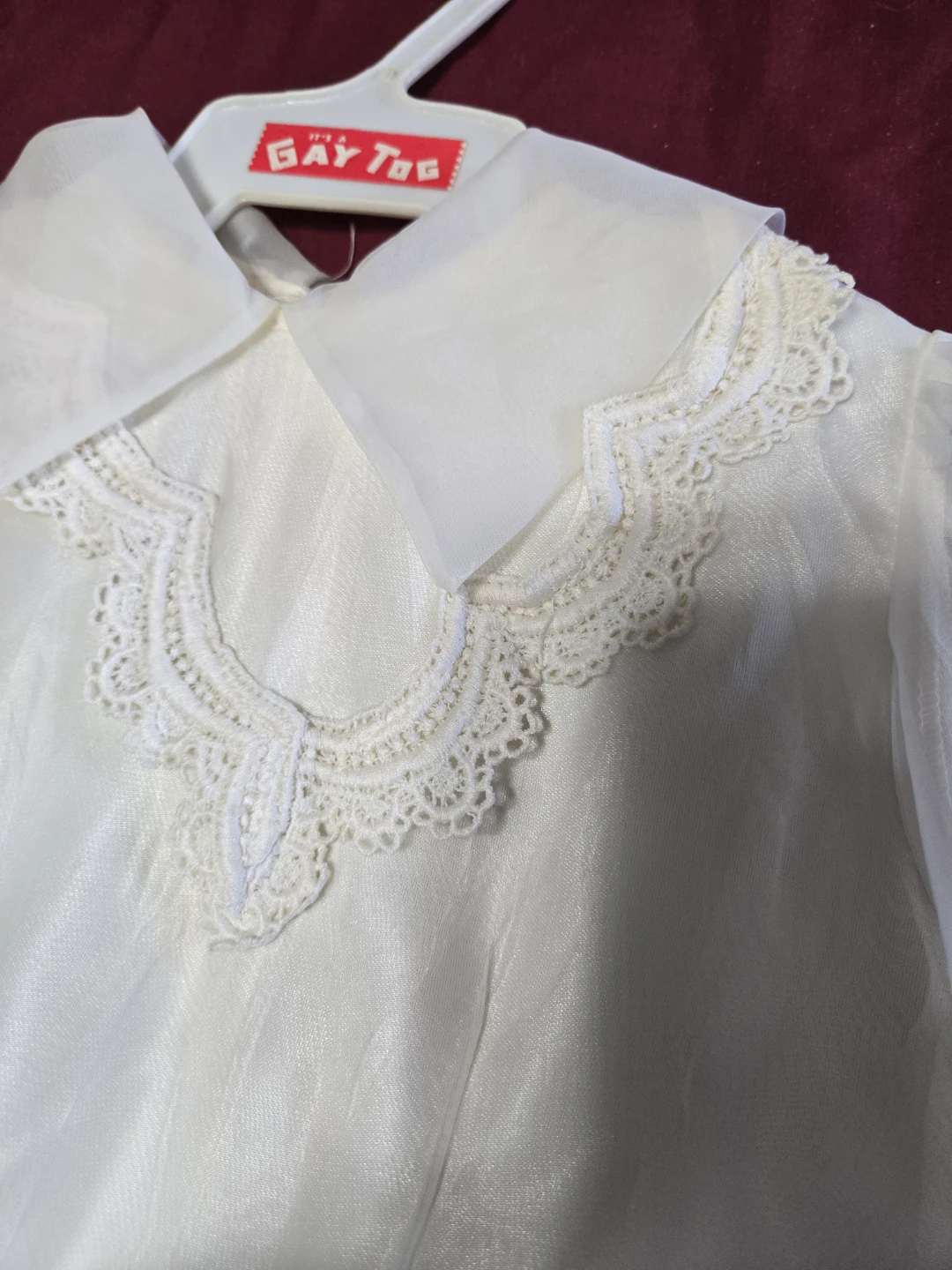 White Formal First Communion Dress with Lace Trim - photo 2