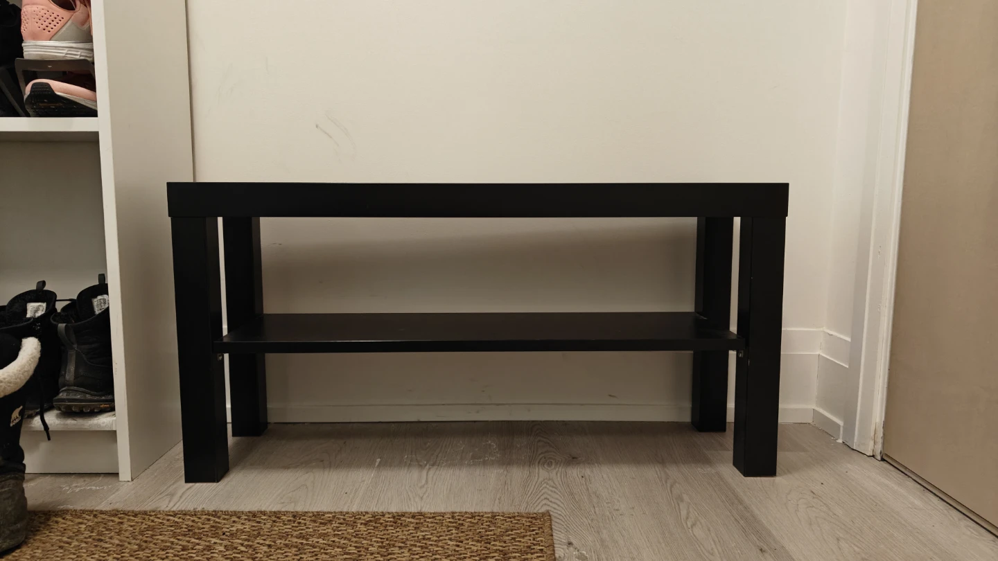 Black Bench with Shelf