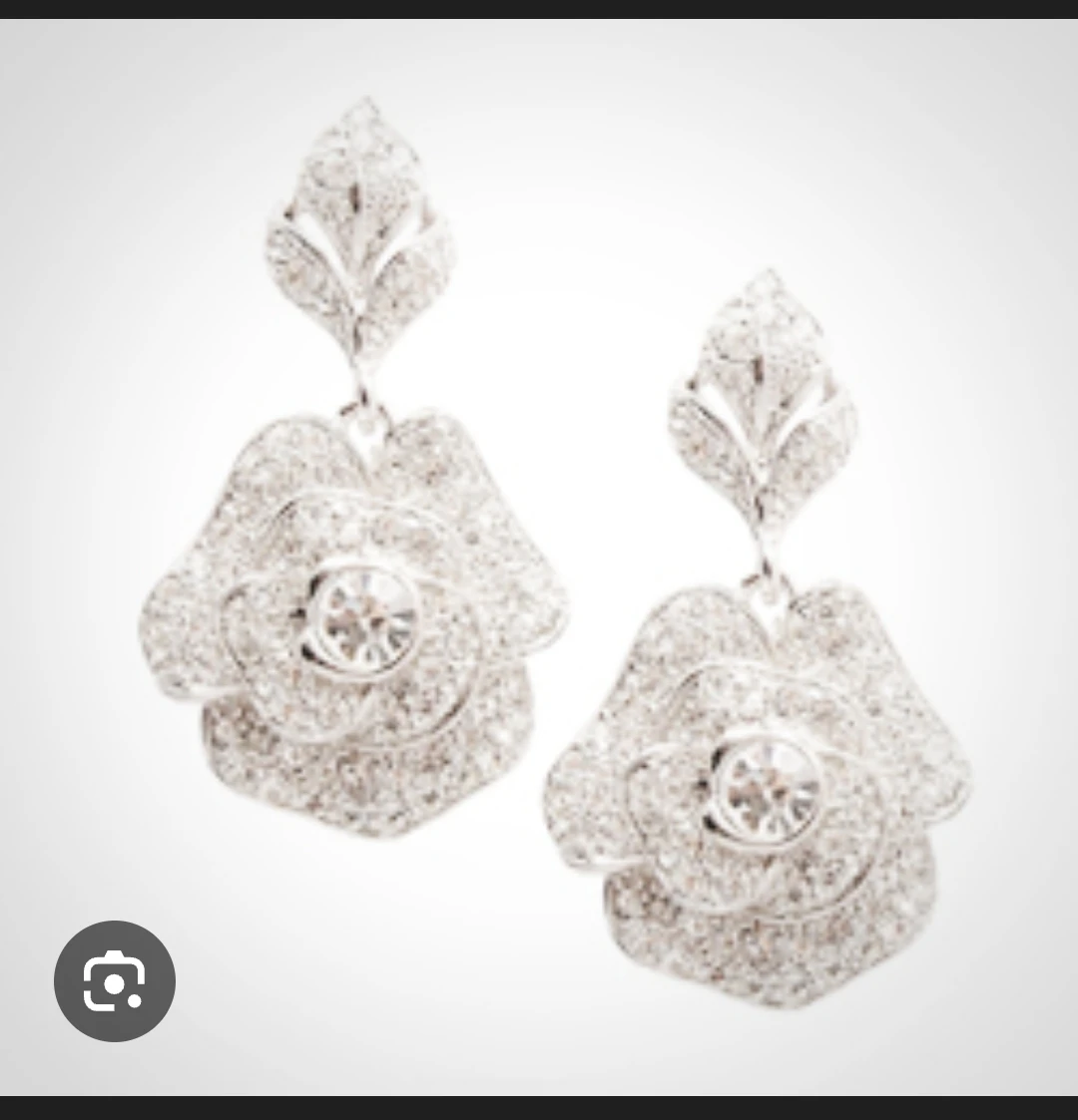 Sparkly Flower Dangle Earrings