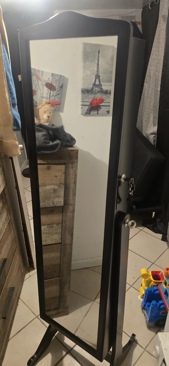 Black Jewelry Armoire with Full Length Mirror - photo 2