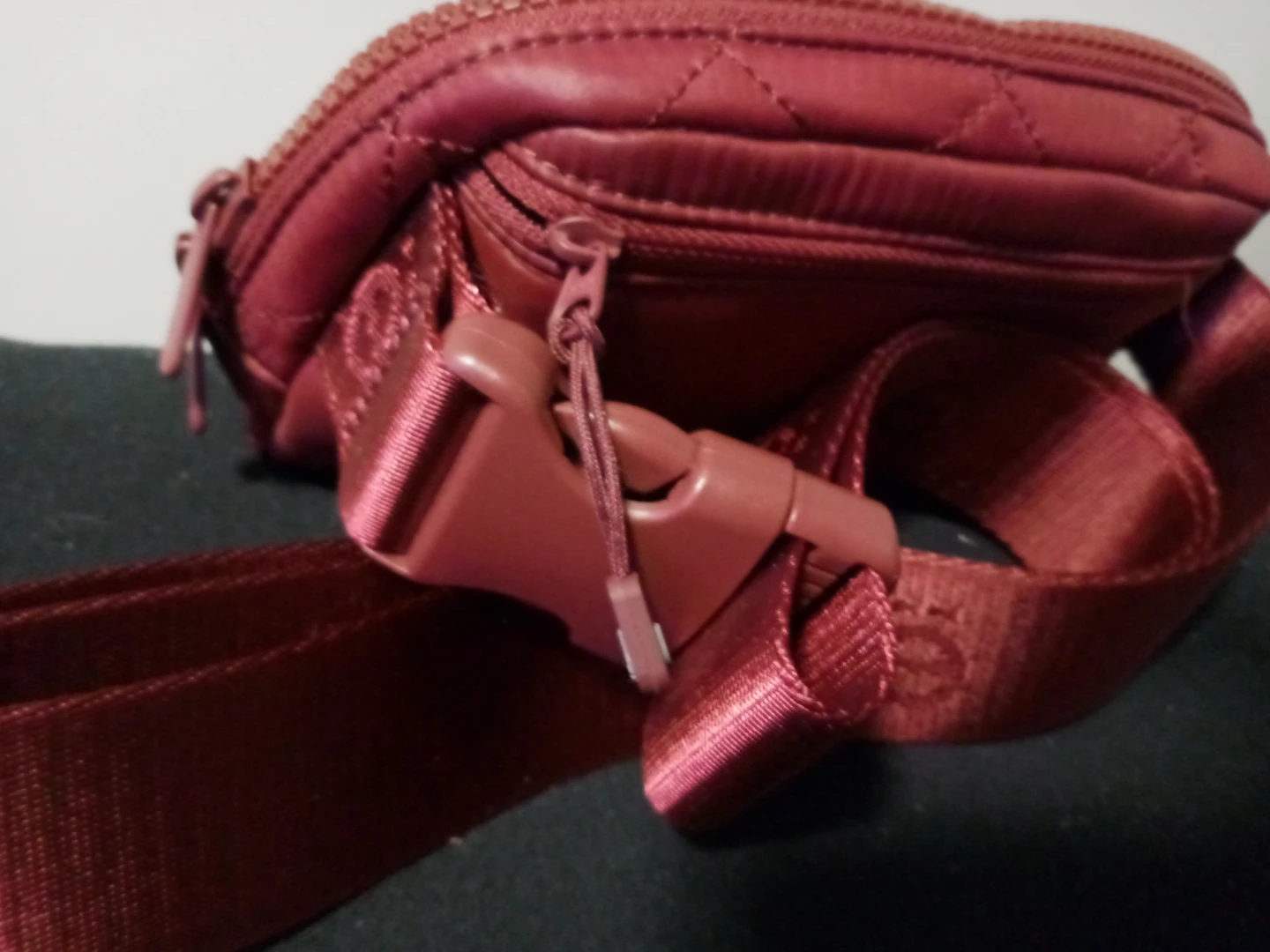 Lole Burgundy Quilted Belt/ Crossbody Bag - photo 3