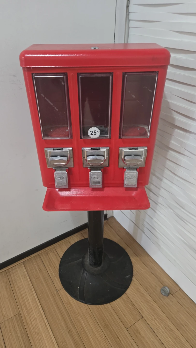 Red Triple Gumball Machine