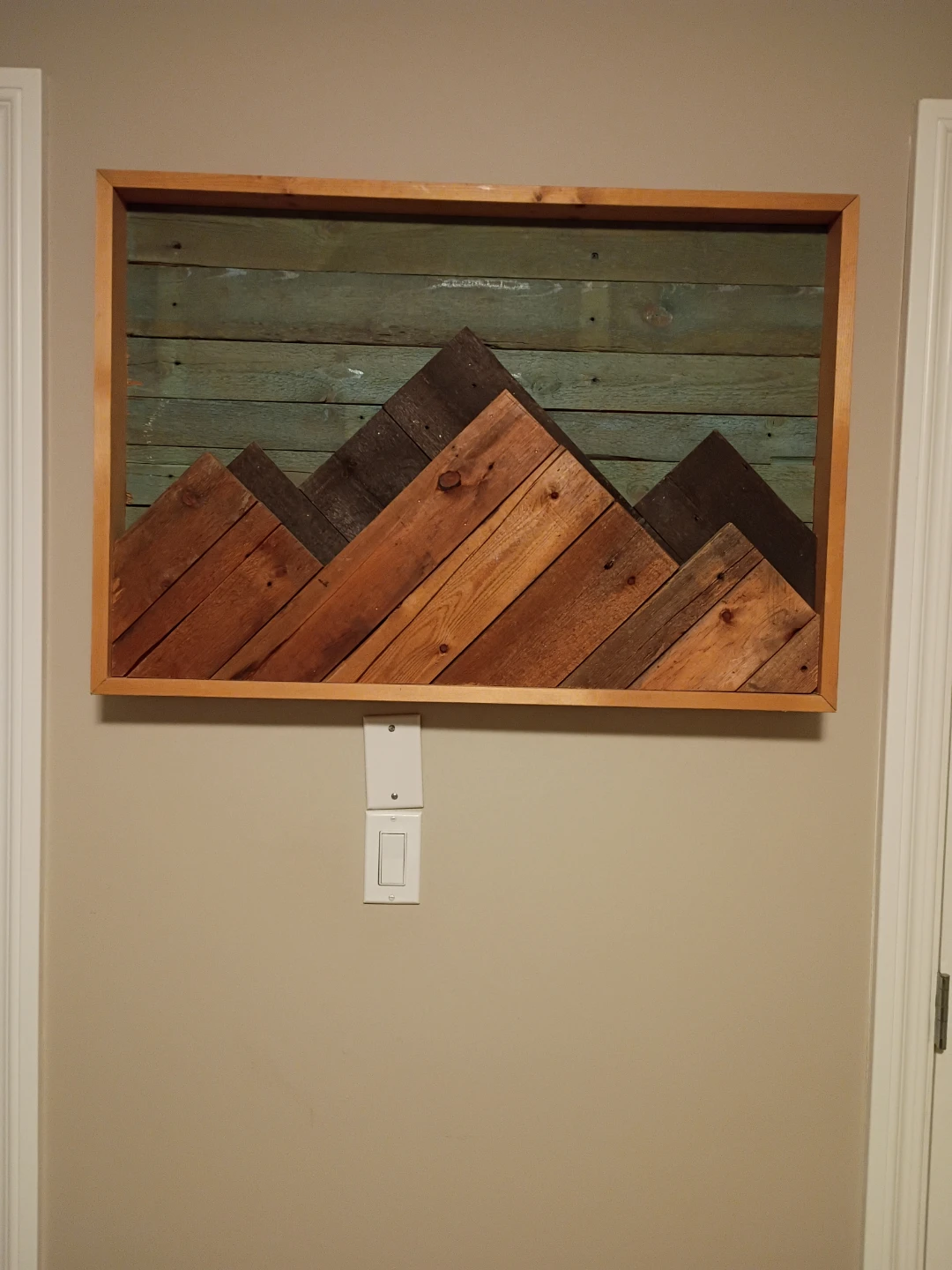 Rustic Wood Mountain Wall Art