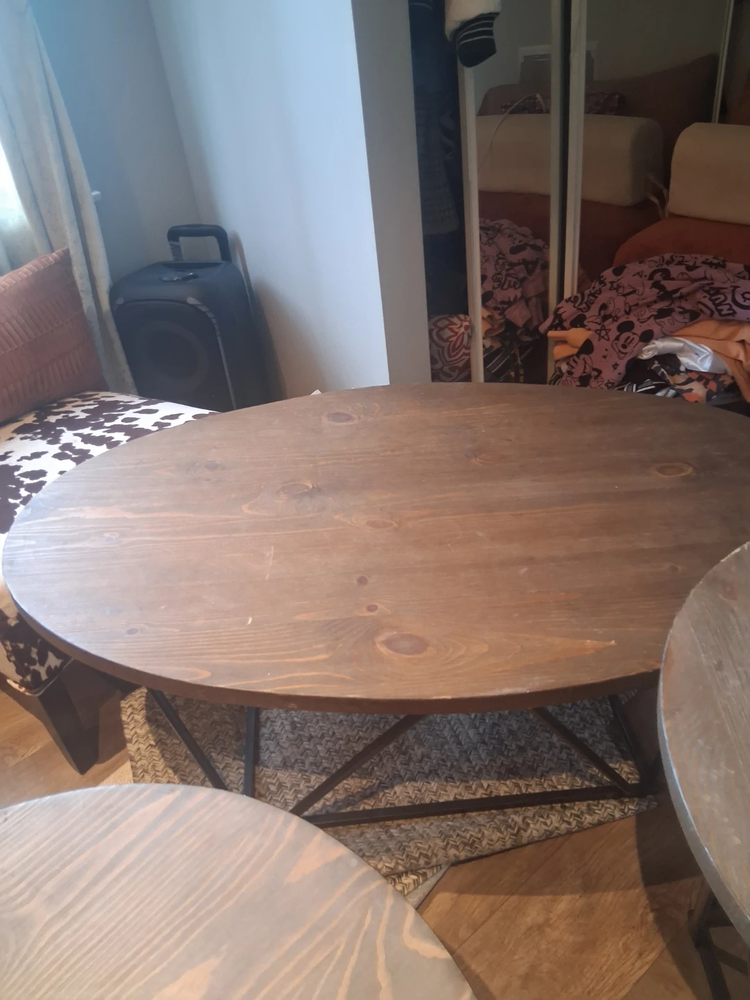 Round Wood Coffee Table Set - photo 3