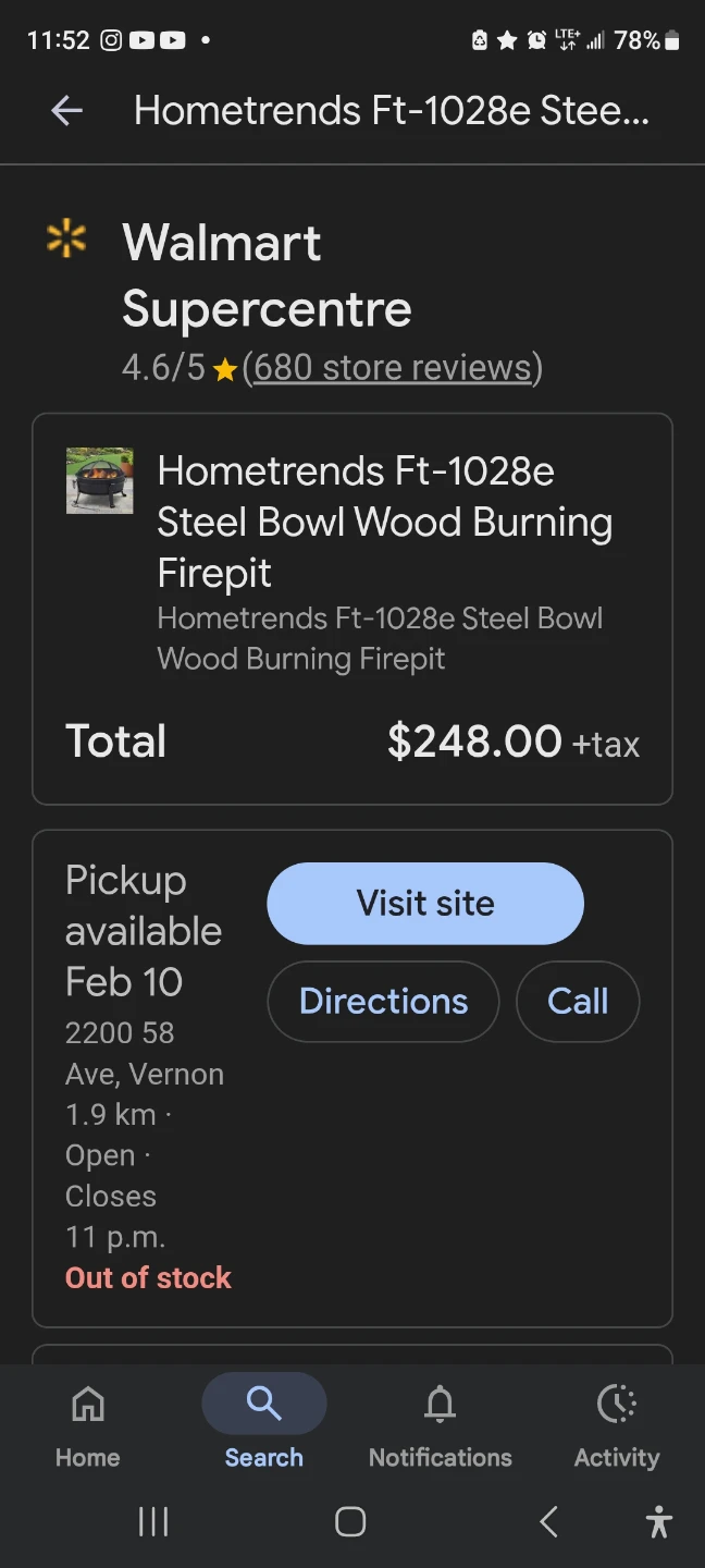 Hometrends 30 Inch Steel Bowl Wood Burning Fire Pit🏆 - photo 3