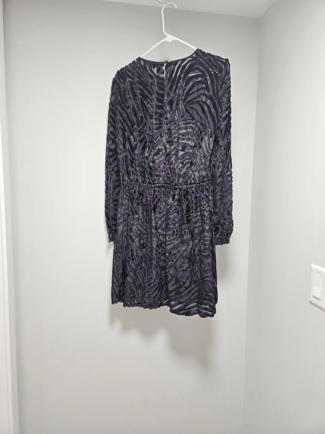 Michael Kors Purple Velvet Zebra Print Dress Size M - photo 2