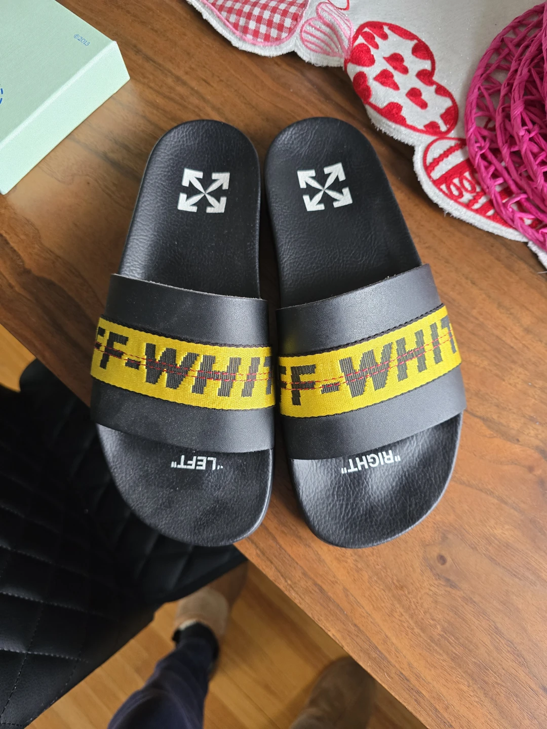 Authentic off white pool slides