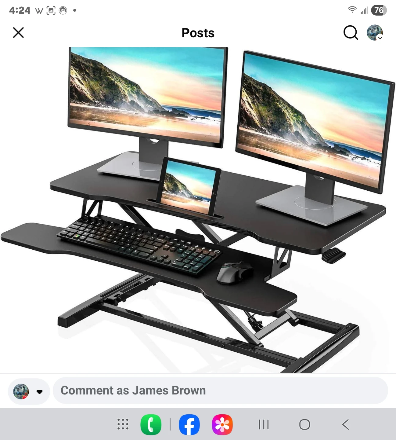 FITUEYES 36 inch Standing Desk Converter
