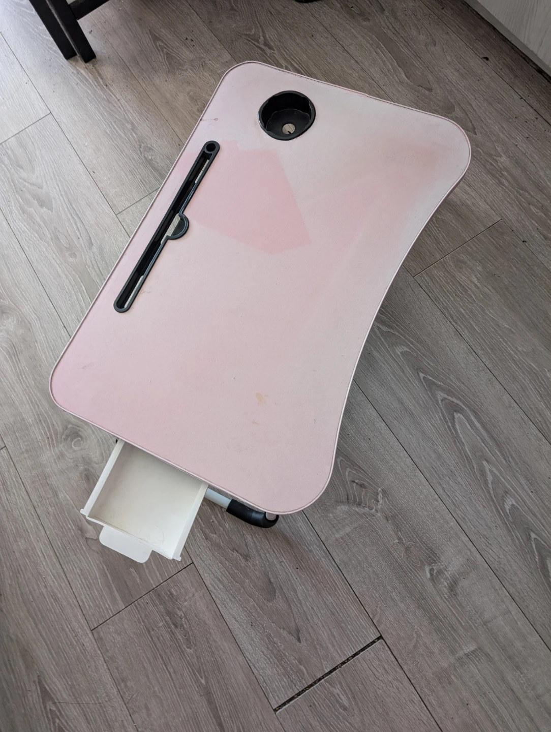 Pink Foldable Laptop Bed Tray Table with Cup Holder - photo 2