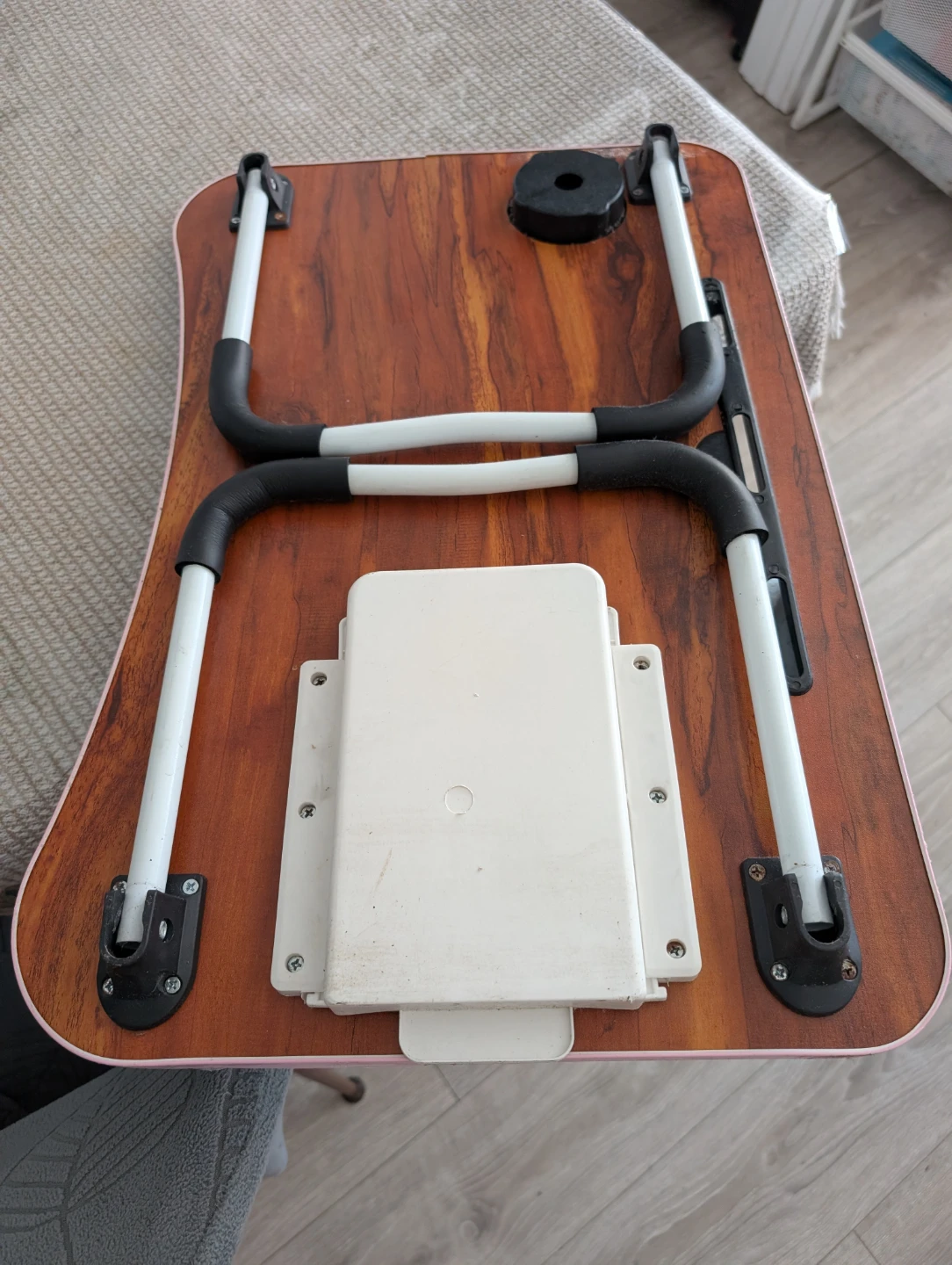 Pink Foldable Laptop Bed Tray Table with Cup Holder - photo 3