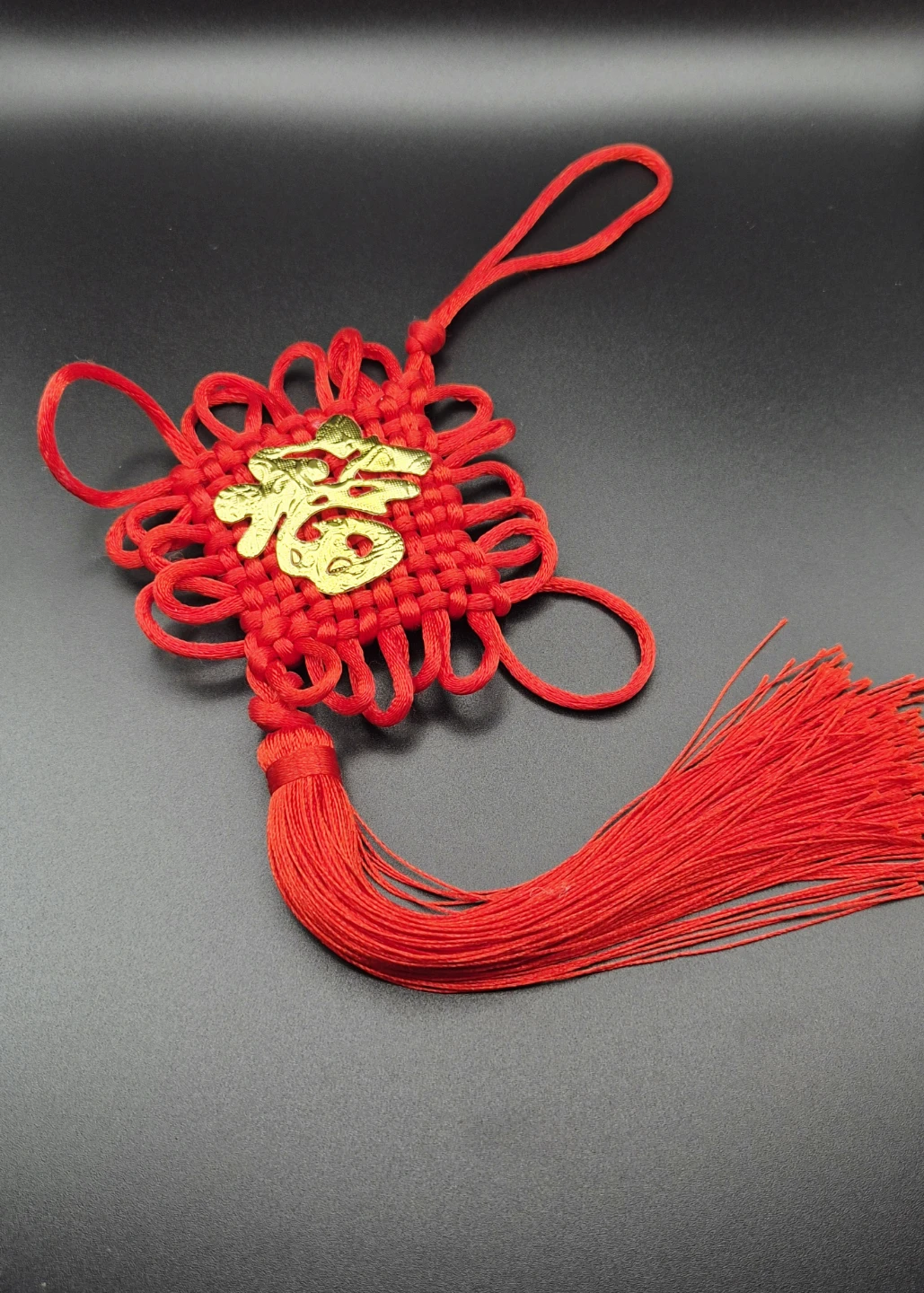 🏆 Red Chinese Knot with Gold Charm - photo 2