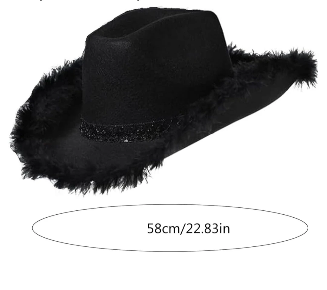 Black Feathered Cowboy Hat - photo 3