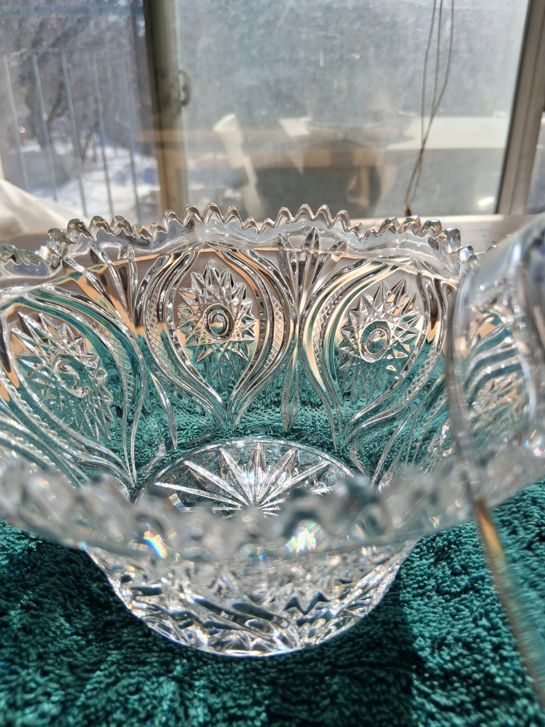 Vintage Crystal Candy Dish with Lid