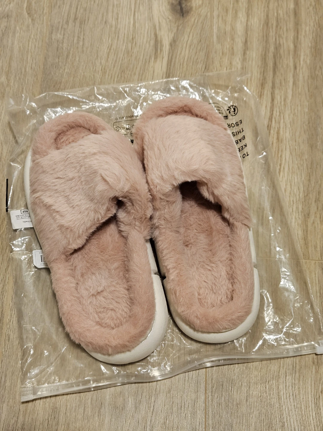 Pink Fuzzy Slippers - Size 36 - 37