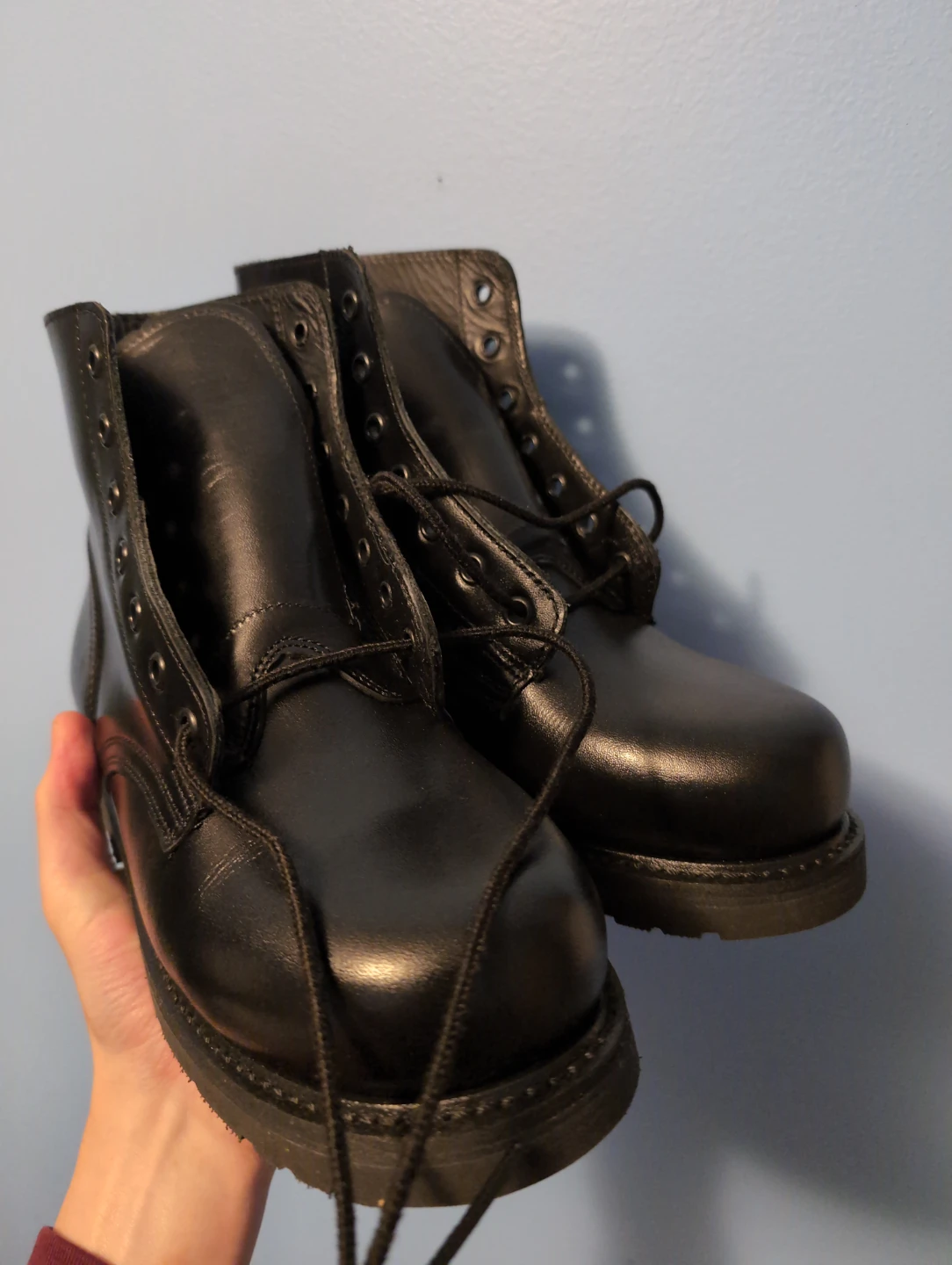 Black Leather Work Boots