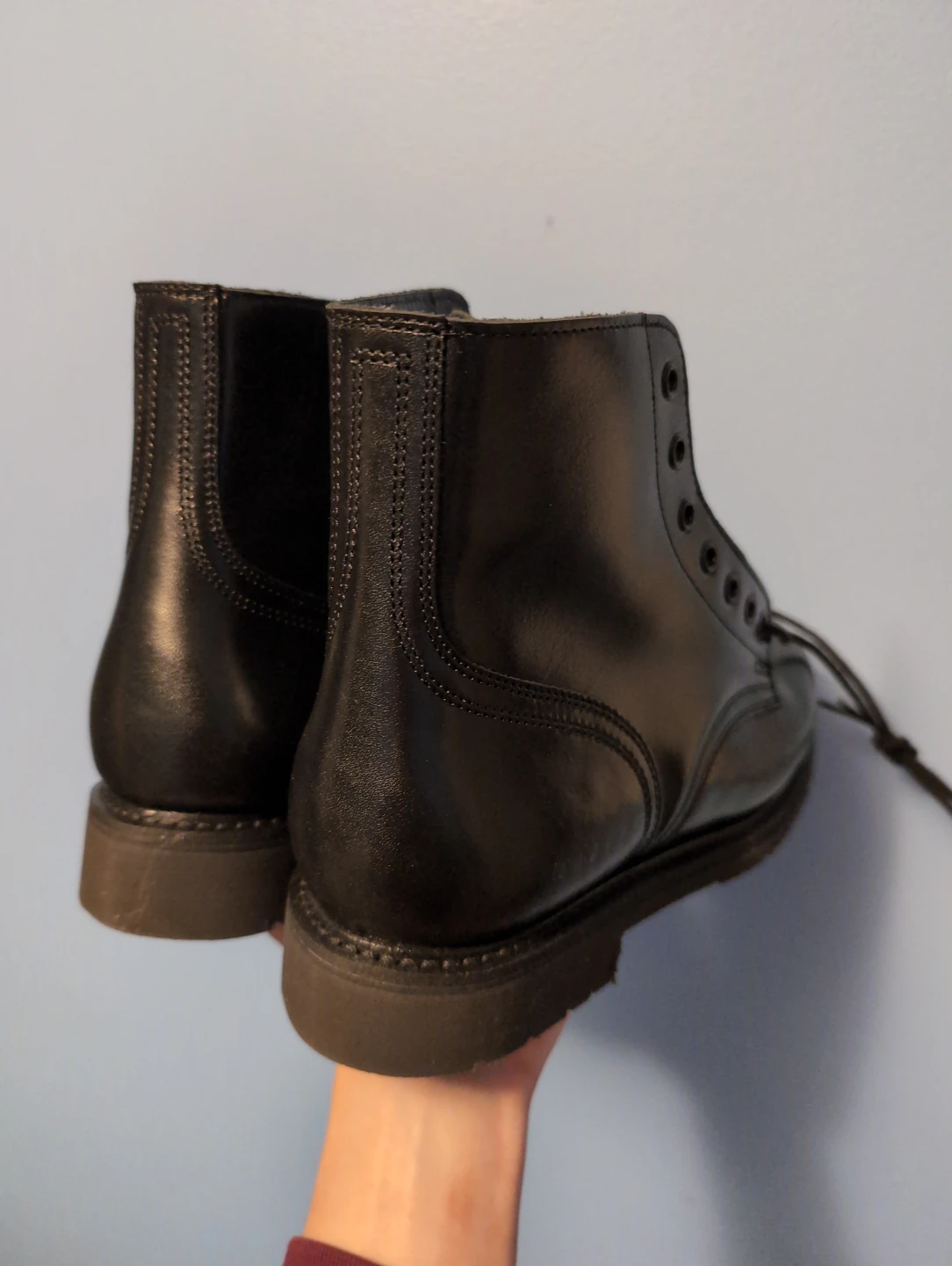 Black Leather Work Boots - photo 2