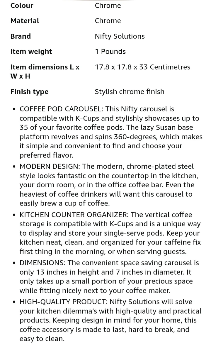 Nifty Solutions Chrome Coffee Pod Carousel - photo 5