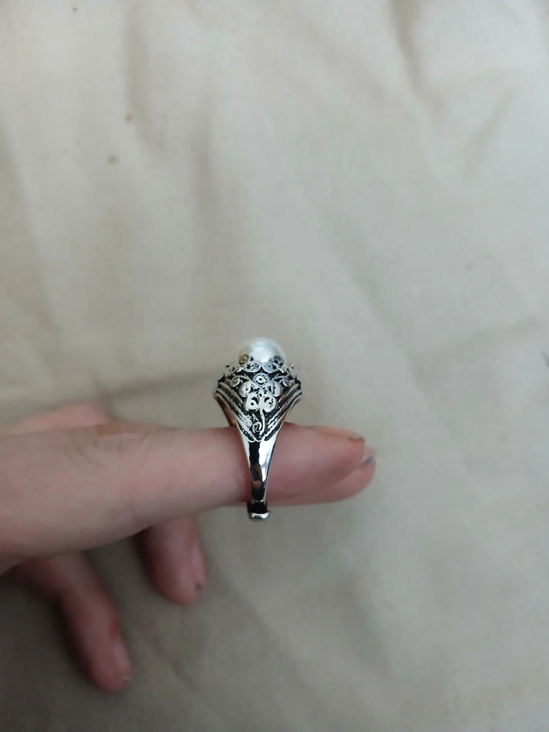 925 Silver And Fresh Water Peral Ring - photo 4