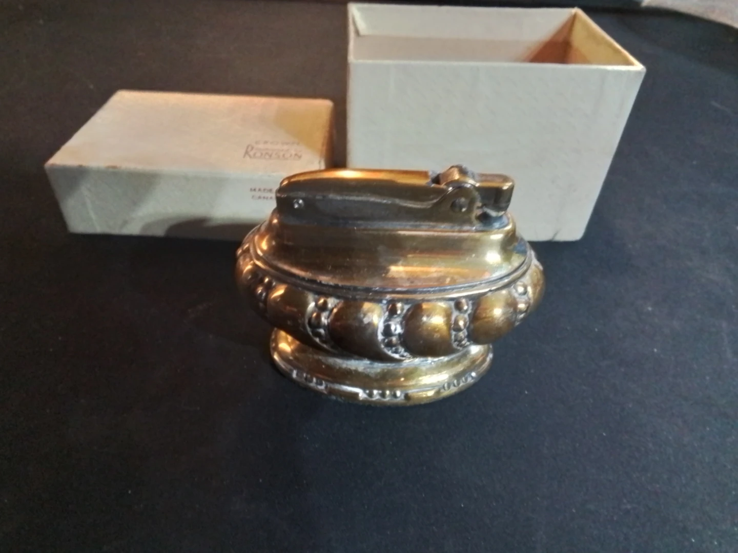 Ronson Crown Table Lighter with Box