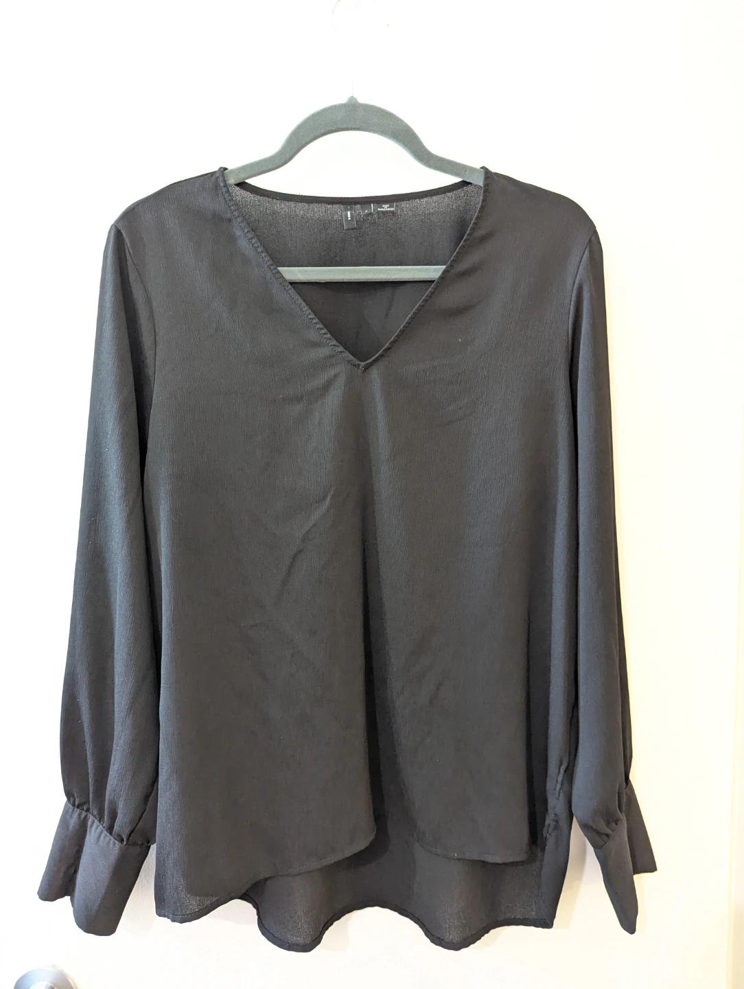 Black V-Neck Blouse