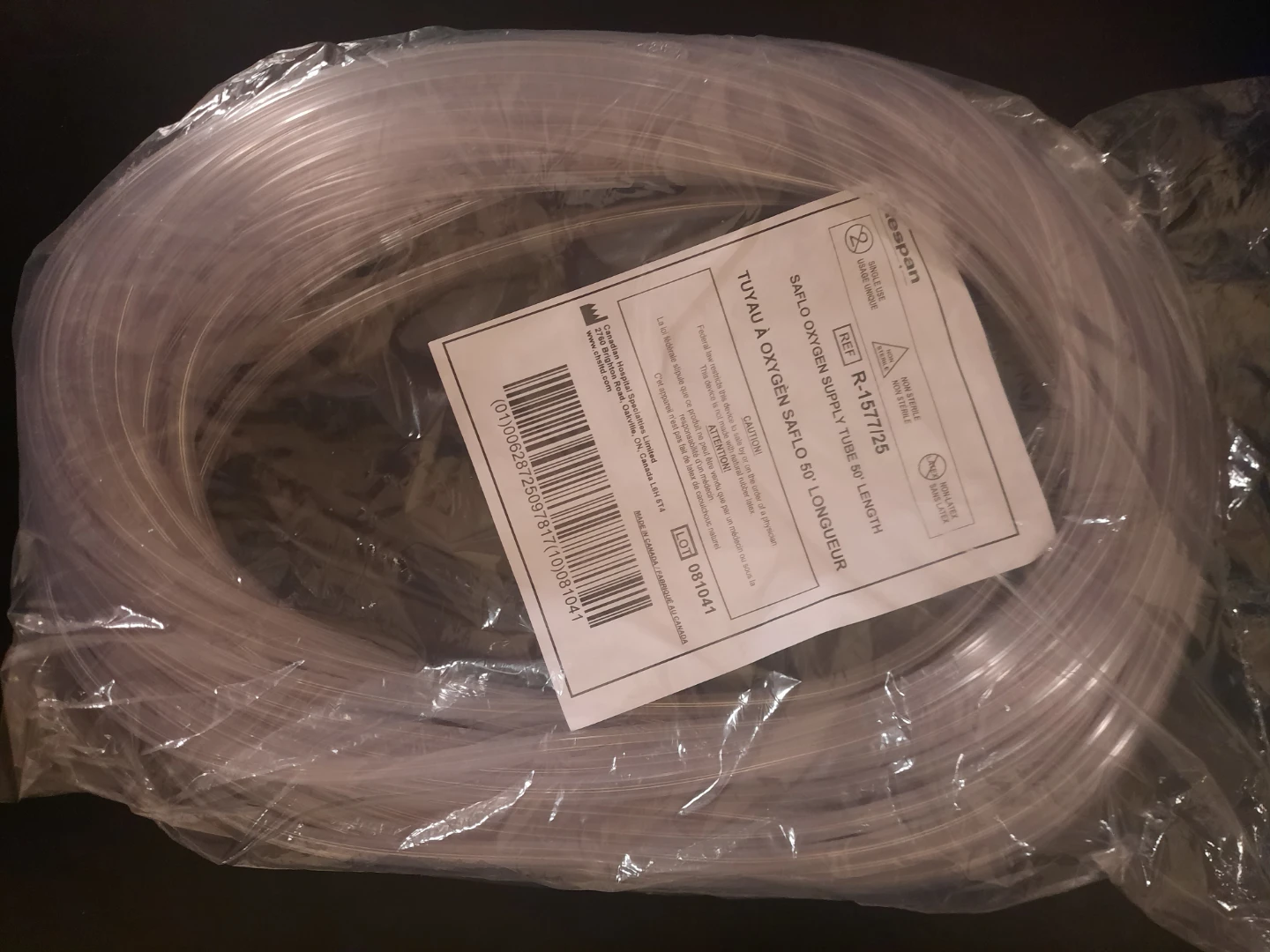 Safllo Oxygen Supply Tube 50' Length