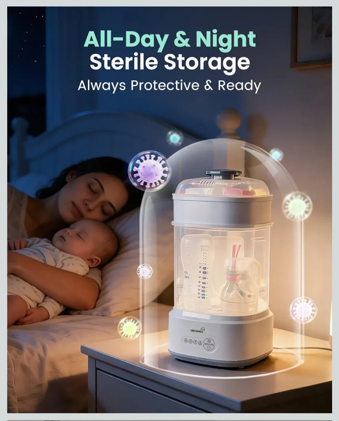 Bottle Sterilizer and Dryer, Compact Baby Bottle ... - photo 4