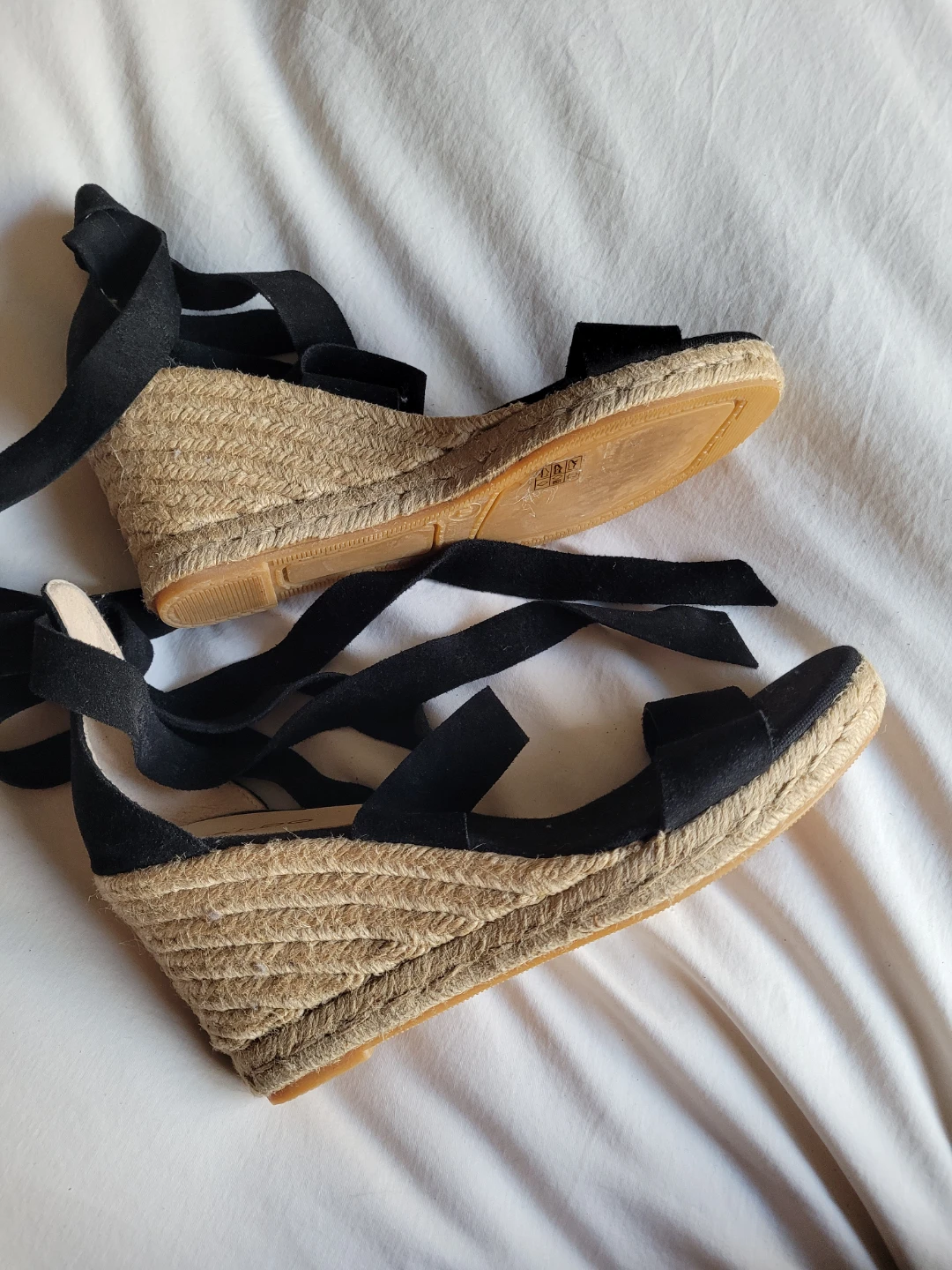 🏆ALDO Black Espadrille Wedge Sandals with Ties🏆
