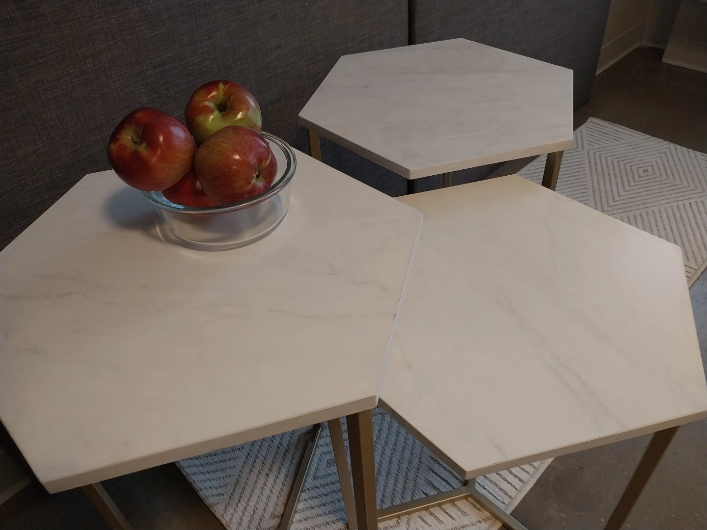 Set of 3 Hexagon Nesting Side Tables - photo 4