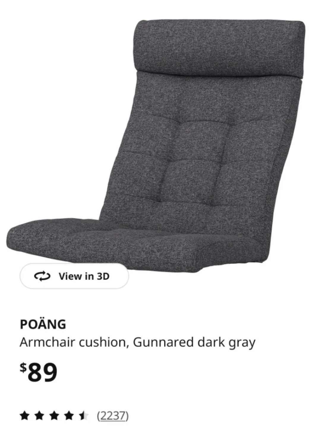 IKEA POÄNG Rocking Chair with Dark Gray Cushion - photo 4