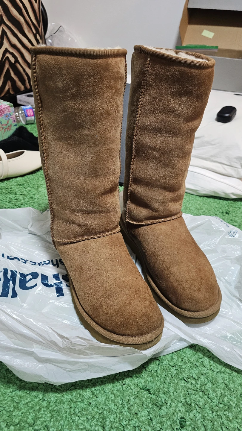 UGG Boots - Tall Chestnut Suede Sheepskin Lined