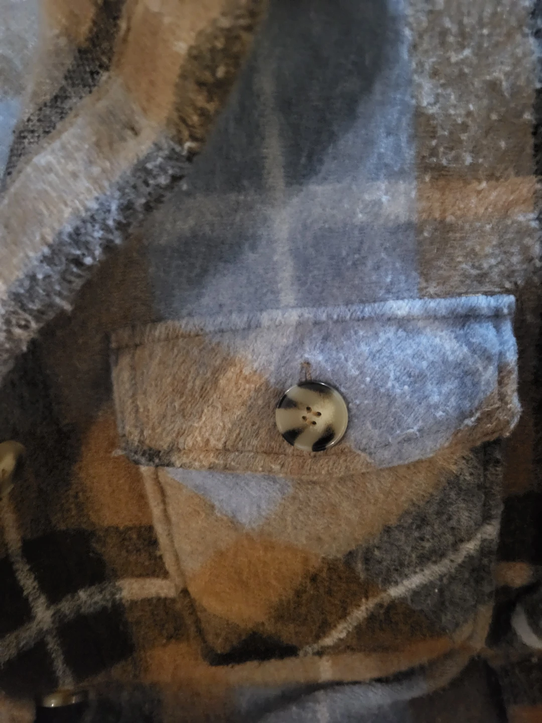 ONLY Plaid Long Sleeve Button-Up Shirt Jacket - photo 2
