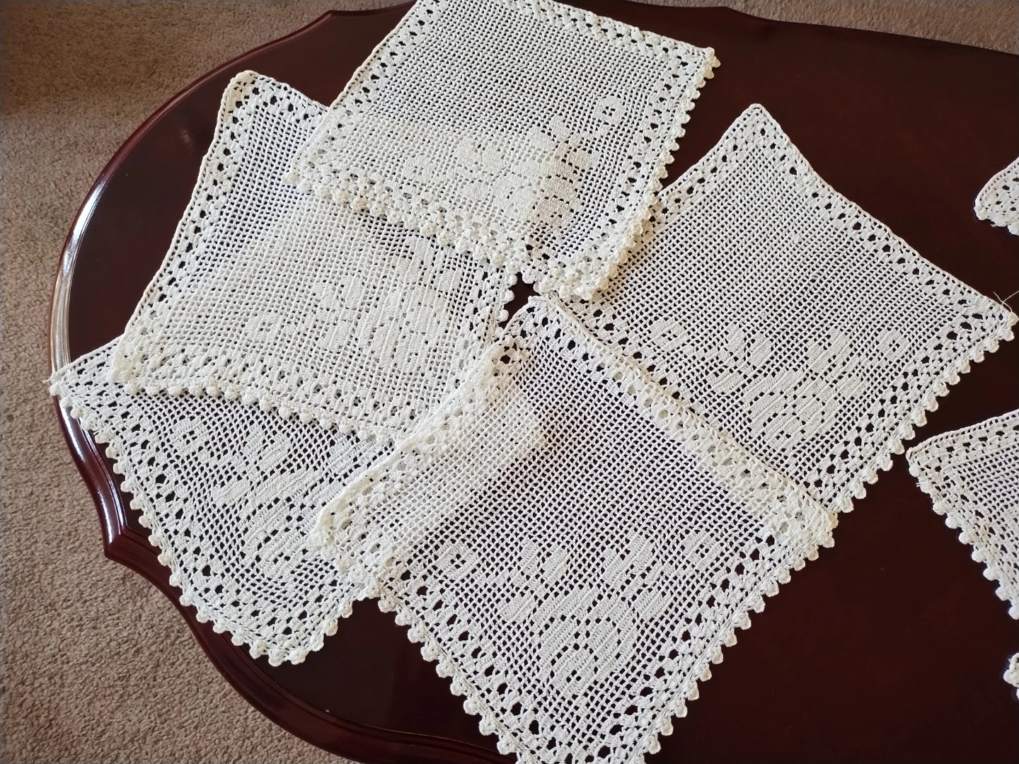 Handmade 12 White Crocheted Doilies - photo 3