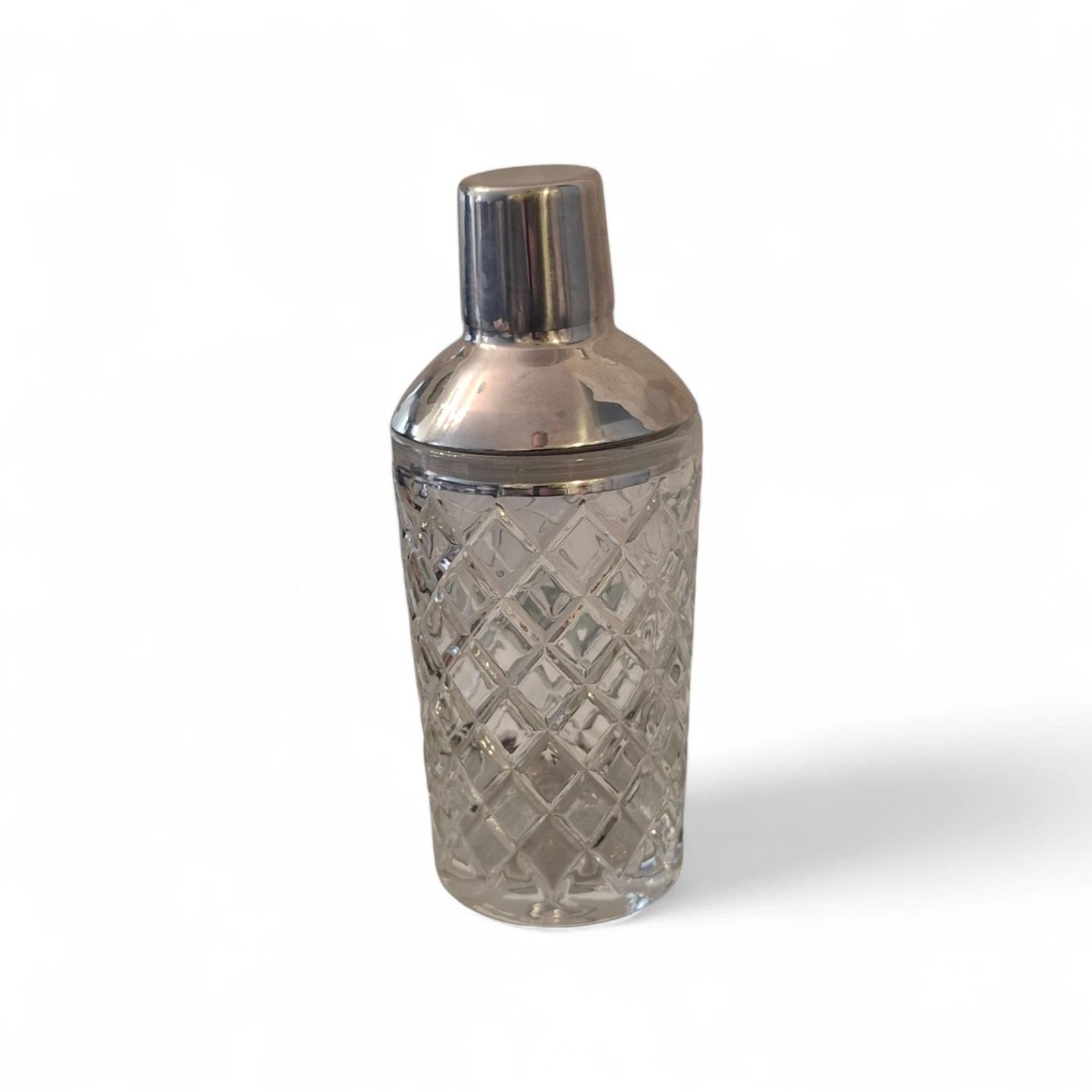 Glass Cocktail Shaker with Silver Top