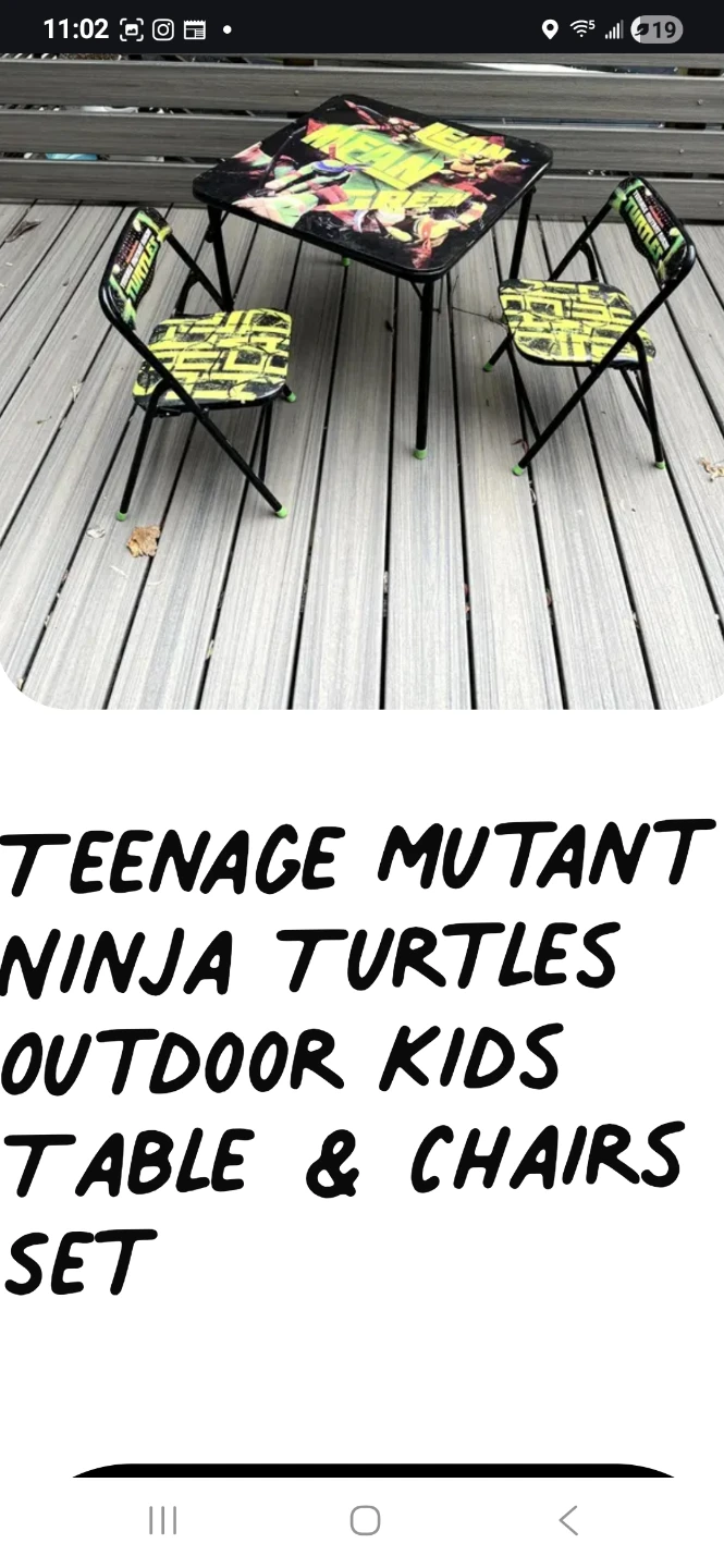 🏆Teenage Mutant Ninja Turtles Outdoor Kids Table & Chairs Set
