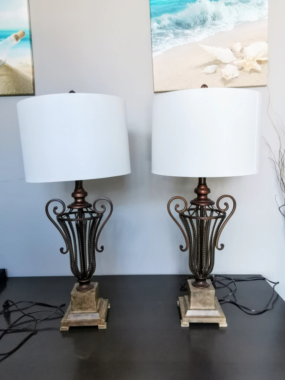 Set of 2 Bronze Table Lamps