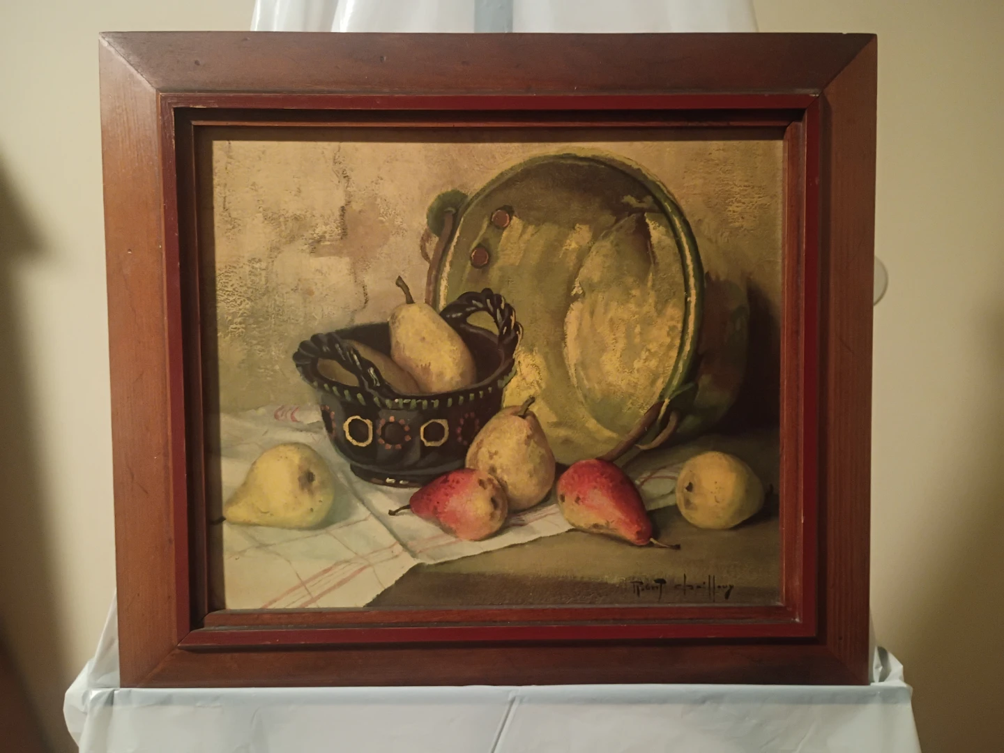 Robert Chailloux signed oil painting print " Pears".