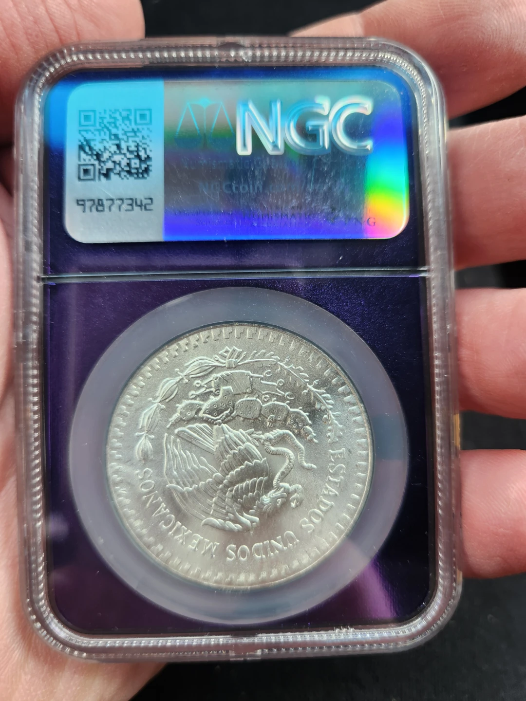 1986 Mexico 1 Onza Silver Libertad Coin NGC MS 66 - photo 2