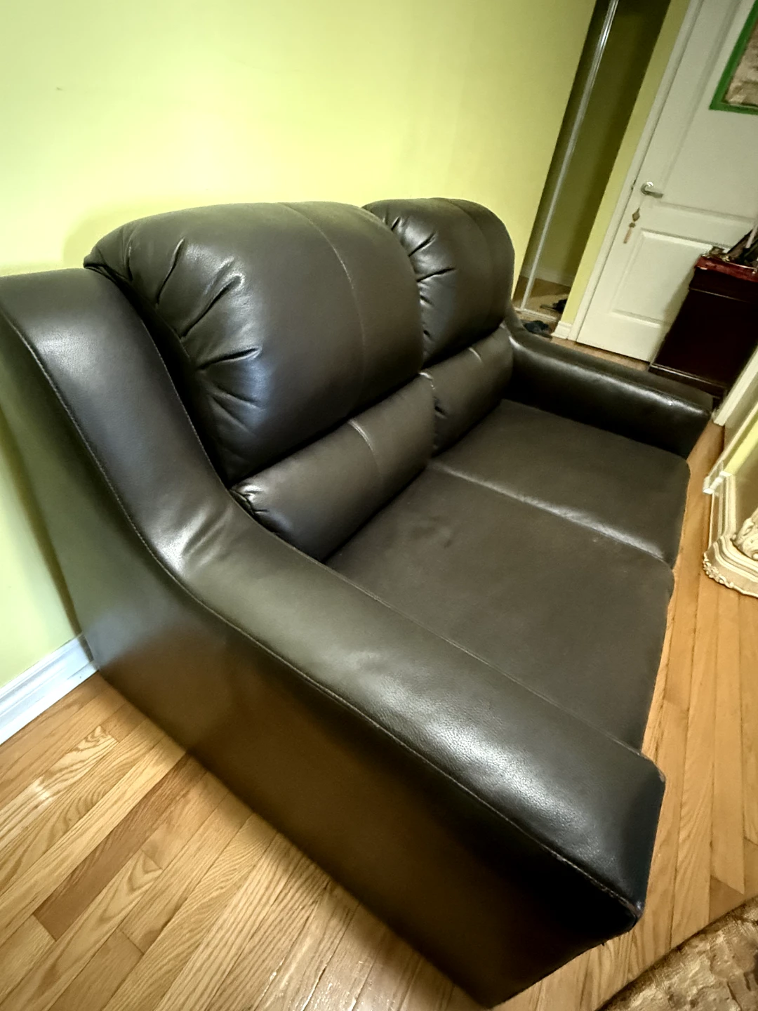 Brown Faux Leather sofa - photo 2